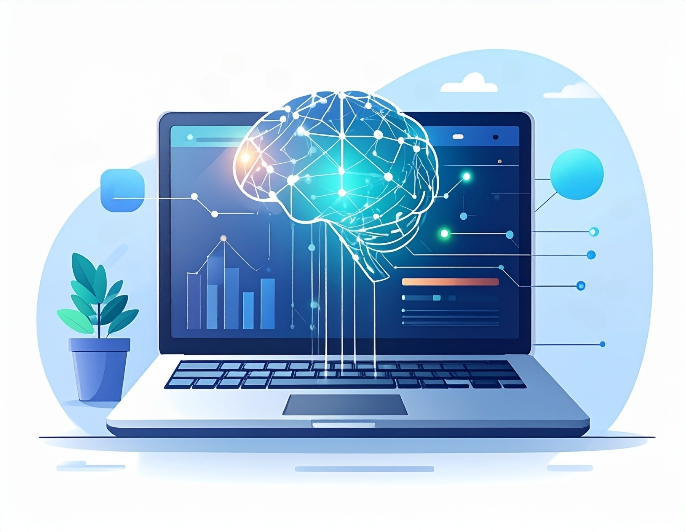 Modern analytics dashboard showing predictive insights and data visualization